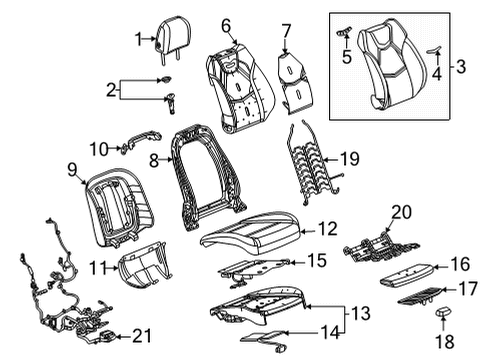 2020 Cadillac CT4 Passenger Seat Components Diagram