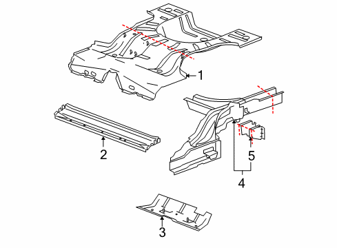 2006 Pontiac G6 Rear Body - Floor & Rails Diagram