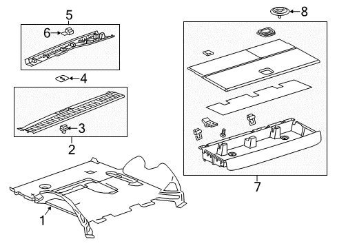 2017 GMC Yukon Interior Trim - Rear Body Diagram