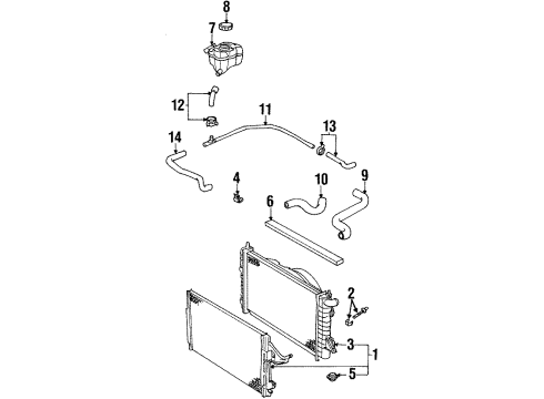 2000 Saturn SC1 Radiator & Components Diagram