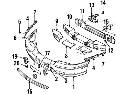 1999 Cadillac Catera Front Bumper Diagram