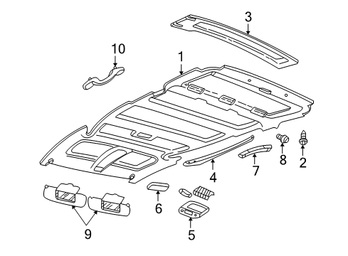 1998 Chevy Venture Interior Trim - Roof Diagram
