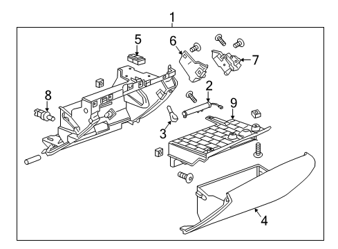 2017 Cadillac CT6 Glove Box Door Diagram for 84030887