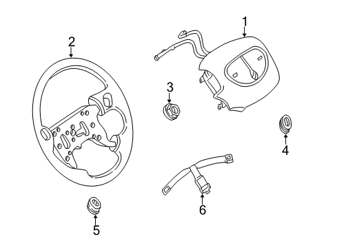2004 Buick Regal Steering Column, Steering Wheel & Trim, Shroud, Switches & Levers Diagram