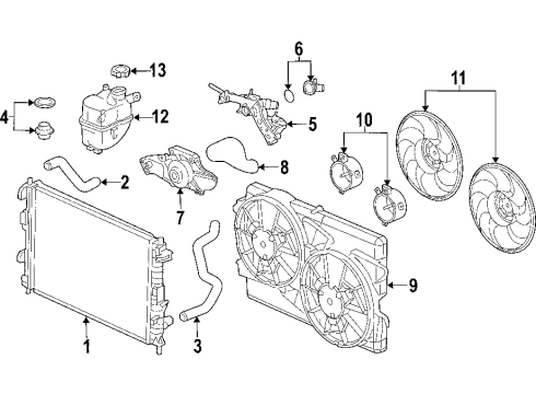 2006 Saturn Vue Cooling Fan Diagram for 89022508
