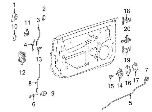2003 Chevy SSR Lock Actuator, Passenger Side Diagram for 15115932