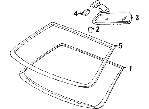 1998 Oldsmobile Cutlass Windshield Glass, Reveal Moldings Diagram