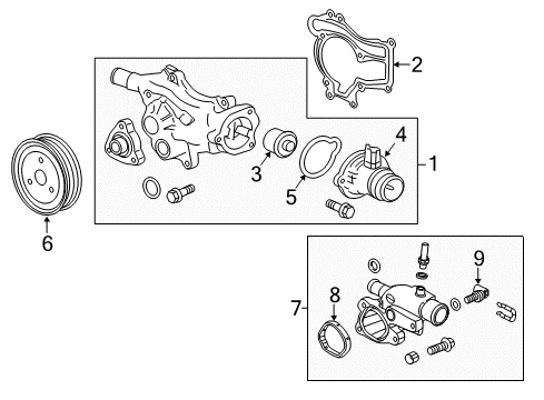 2012 Chevy Volt Cooling System, Radiator, Water Pump, Cooling Fan Diagram