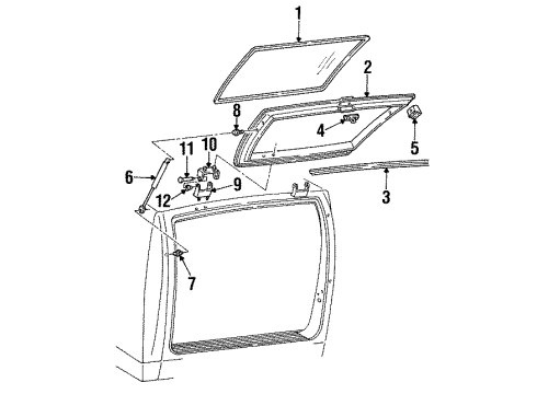 1993 Chevy C1500 Suburban Hinge Diagram for 15645318