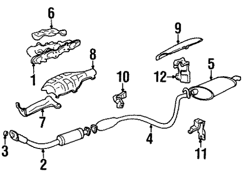 1993 Buick Skylark Exhaust Components Diagram 1 - Thumbnail