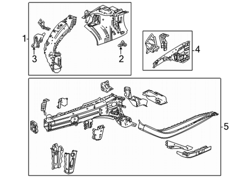 2024 Chevy Trailblazer Structural Components & Rails Diagram