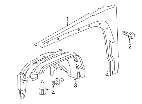 2010 Hummer H3T Fender & Components Diagram