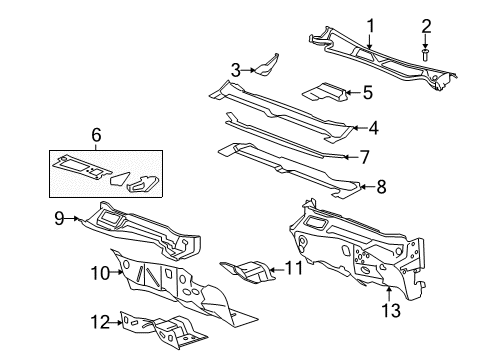 2006 Buick Lucerne Cowl Diagram