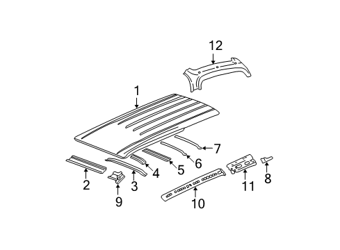 2004 GMC Envoy XL Header Panel Diagram for 15243576