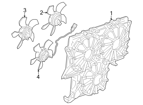 2023 GMC Canyon Fan & Motor, Driver Side Diagram for 84888876
