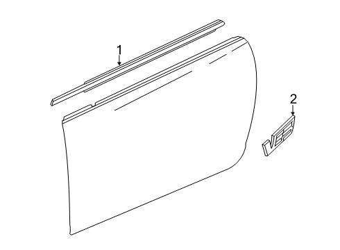 2016 Cadillac ATS Exterior Trim - Door Diagram