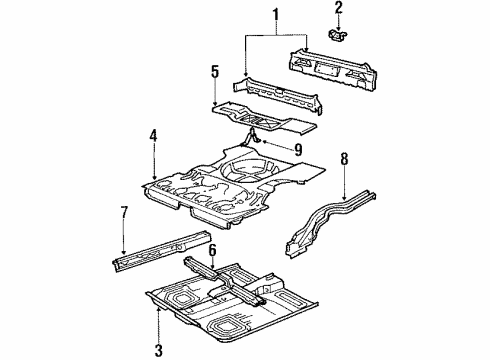1993 Pontiac LeMans Rear Panel Diagram for 90244870