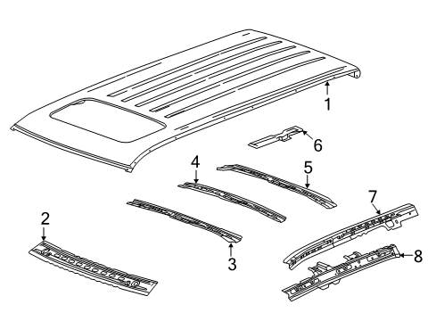 2017 GMC Yukon Roof & Components Diagram