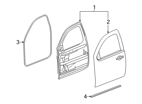 2010 Chevy Silverado 2500 HD Front Door Diagram