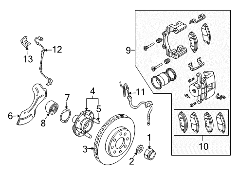2008 Chevy Aveo Brake Components Diagram