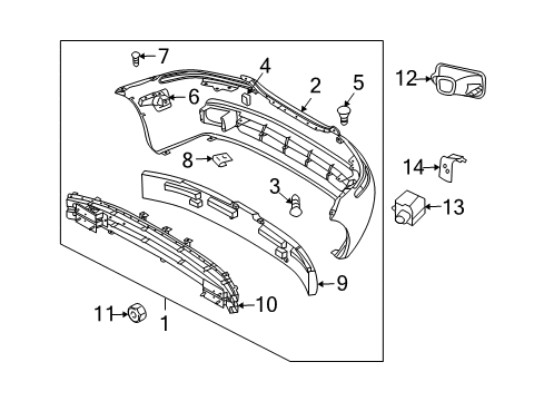 2007 Chevy Aveo5 Front Bumper Diagram