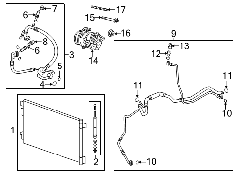 2022 Chevy Blazer A/C Condenser, Compressor & Lines Diagram