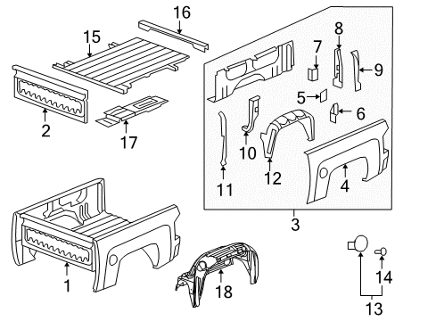 2009 Chevy Silverado 1500 Pick Up Box Components Diagram 3 - Thumbnail
