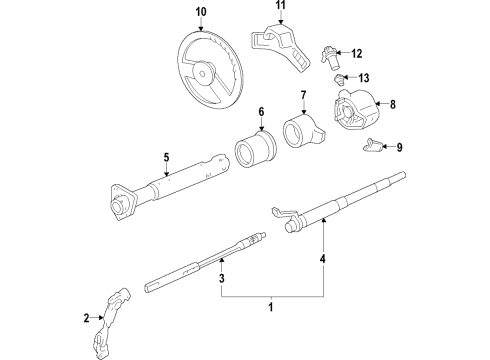 1999 Chevy Express 3500 Steering Column, Steering Wheel & Trim Diagram