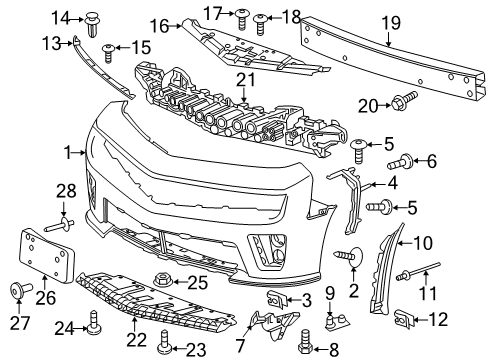 2014 Chevy Camaro Front Bumper Diagram
