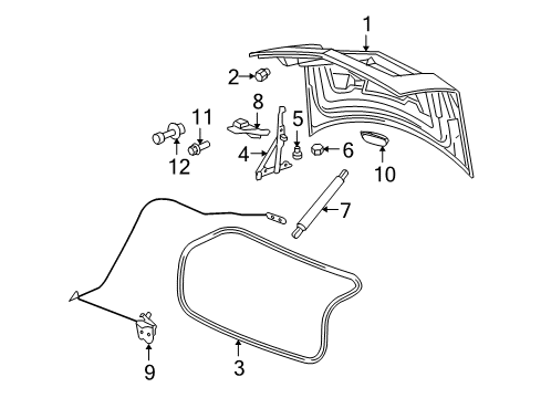 2005 Cadillac STS Trunk Lid Diagram