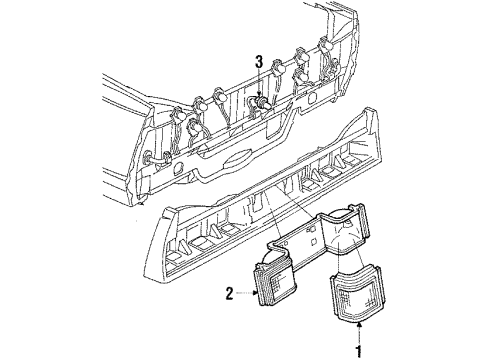 1987 Chevy Celebrity Backup & License Lamps Diagram
