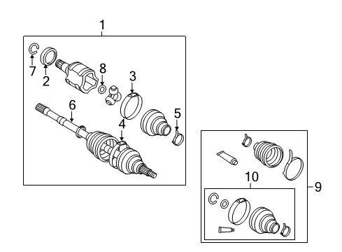 2009 Pontiac Vibe Boot Kit, Rear Diagram for 19183776