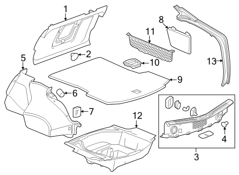 2019 Cadillac CT6 Trim Retainer Diagram for 11602230