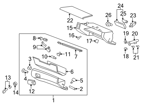 2009 Pontiac G8 Glove Box Diagram
