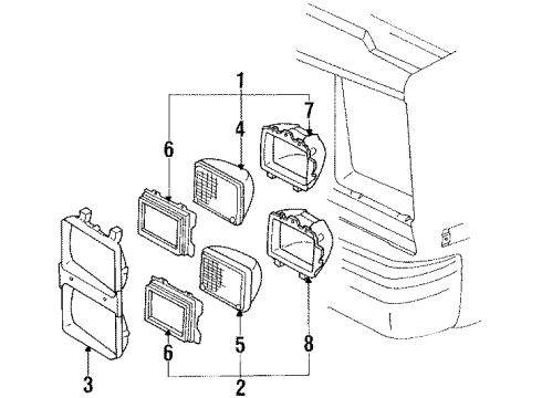 1986 Chevy C20 Headlamps, Electrical Diagram 1 - Thumbnail
