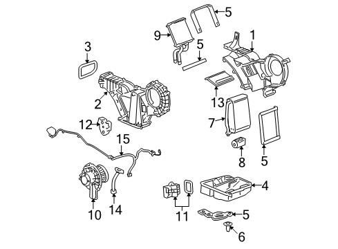 2012 Cadillac Escalade ESV Auxiliary A/C & Heater Unit Diagram