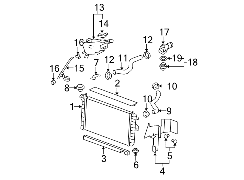 2006 Buick Lucerne Radiator & Components Diagram