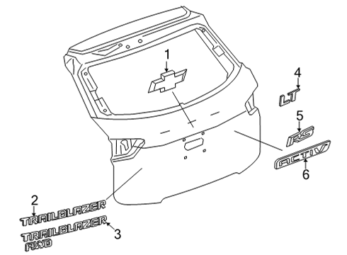2024 Chevy Trailblazer Exterior Trim - Lift Gate Diagram