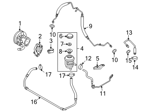 2010 Chevy Aveo5 P/S Pump & Hoses, Steering Gear & Linkage Diagram