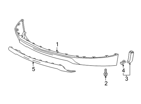 2022 Cadillac XT5 Bumper & Components - Front Diagram