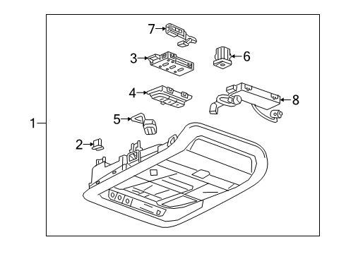 2024 Cadillac XT6 Overhead Console Diagram
