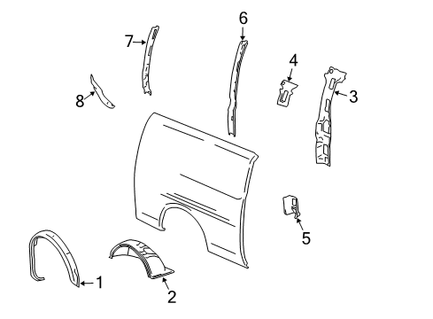 2017 Chevy Express 2500 Inner Structure - Side Panel Diagram