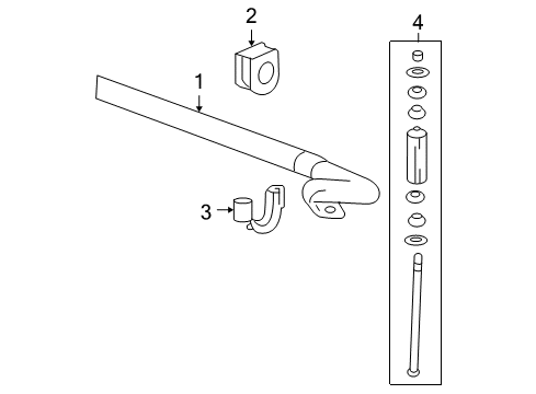 2012 Cadillac Escalade Stabilizer Bar & Components - Front Diagram