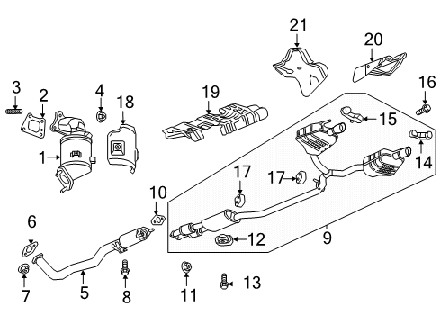 2017 GMC Acadia Exhaust Components Diagram