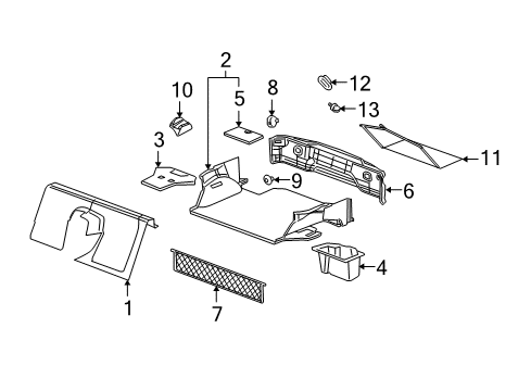 2008 Chevy Corvette Interior Trim - Rear Body Diagram