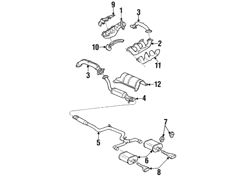 1997 Pontiac Grand Prix Catalytic Converter Diagram for 24507885