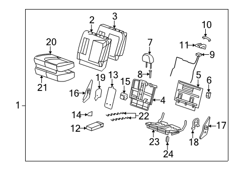 2008 Saturn Vue Rear Seat Components Diagram 2 - Thumbnail