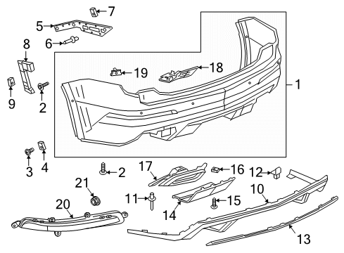 2024 Cadillac XT6 Bumper & Components - Rear Diagram