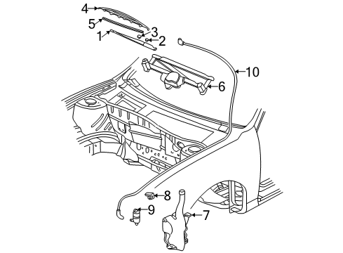 2002 Chevy Malibu Wiper & Washer Components Diagram