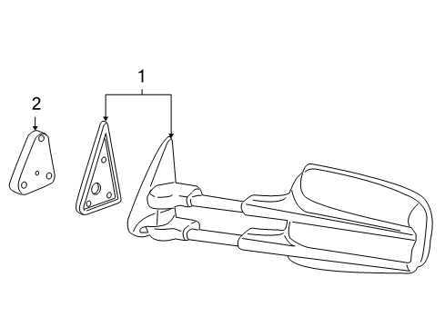 2002 GMC Yukon XL 1500 Outside Mirrors Diagram 1 - Thumbnail